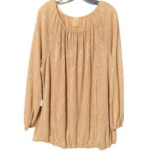 Faded Glory - XXL Gold Ribbed Long Sleeve Blouse